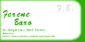 ferenc baro business card