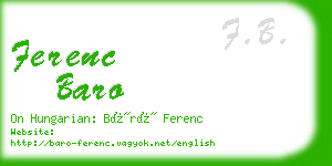ferenc baro business card
